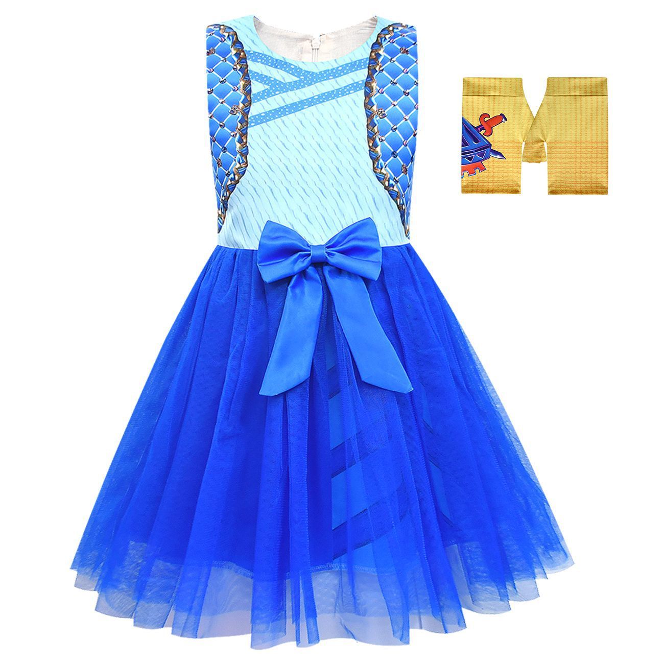 Girls Chloe Charming Sleeveless Dress The Rise of Red Blue Costume with Bag and Gloves