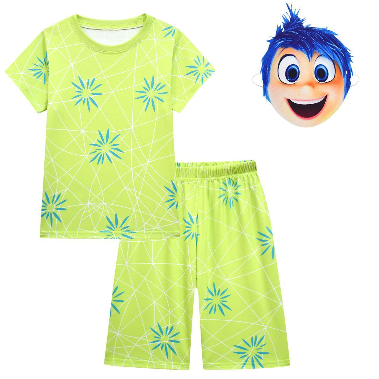 Kids Joy Shirt and Shorts 2pcs Suit Inside 2 Movie Joy Cosplay Costume for Summer