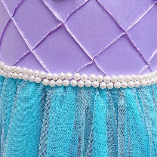 Girls Mermaid Light Up Dress Ariel Princess LED Party Outfit Tulle Seamaid Halloween Costume