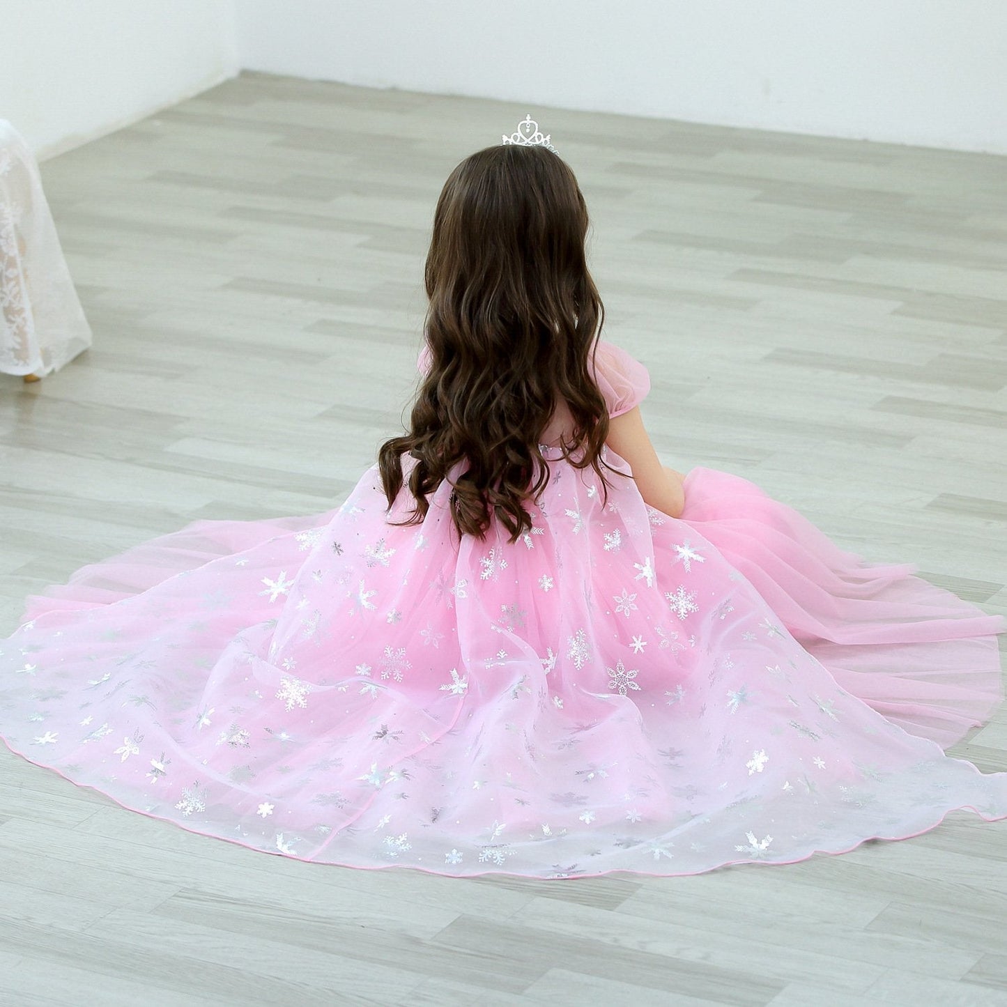 Kids Pink Elsa Dress Summer Party Dress Birthday Dress Up for Girls 3T-10 Years