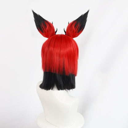 Alastor Cosplay Wig Hazbin Character Alastor Modeling Wig and Horns