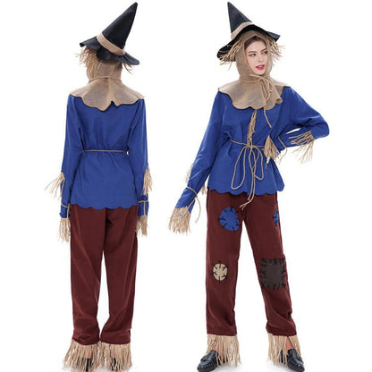 Family Matching Scarecrow Costume Female Male Boys Girls Strawman Halloween Party Dress Up Outfit