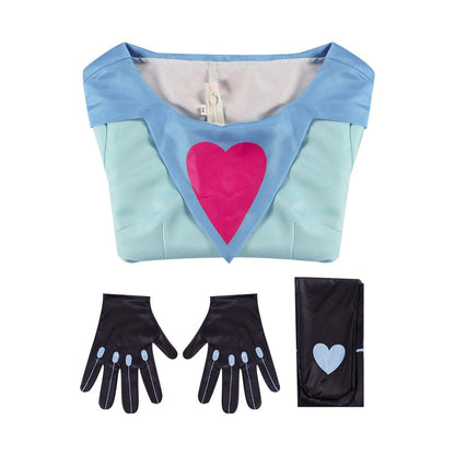 Lady Fizzarolli Costume Fizz Blue Dress with Gloves and Stockings Party Cosplay Halloween Costume