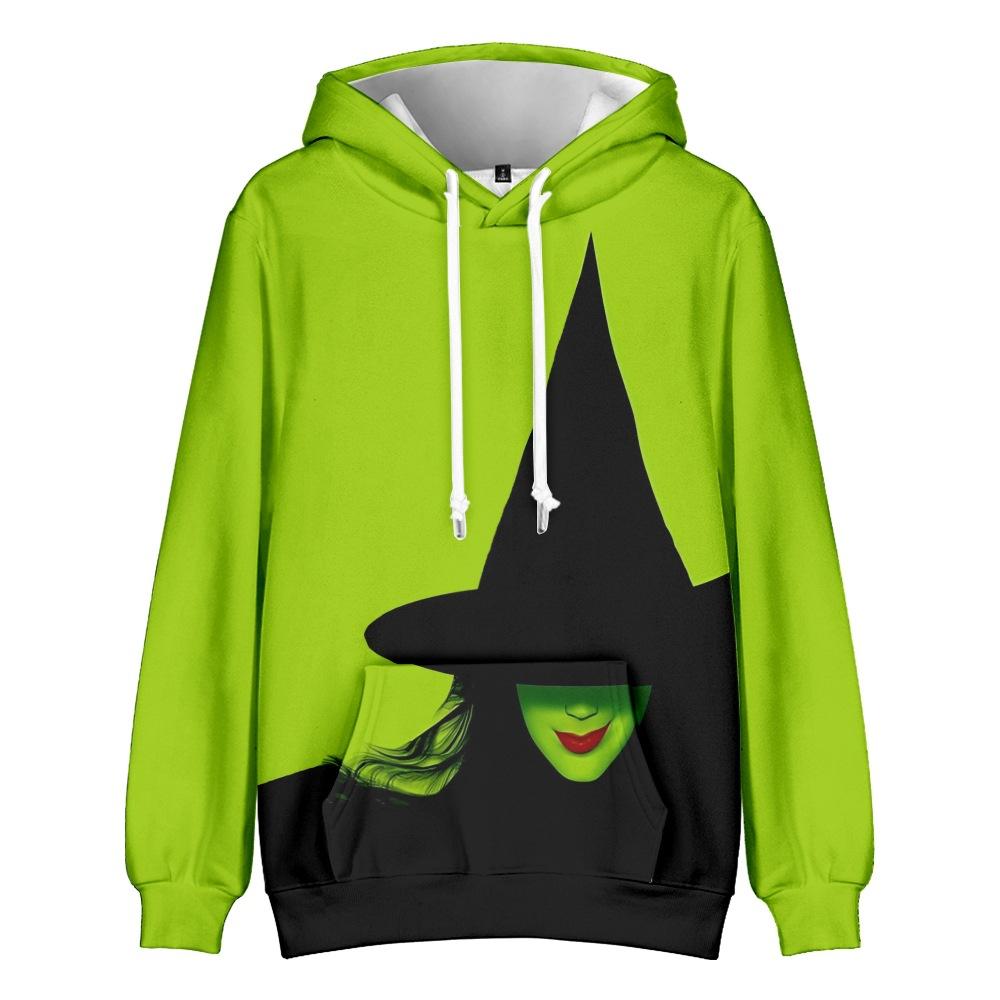 Adult Wicked Elphaba Hoodie Green Good Witch Sweatshirt Hooded Long Sleeve Womens Witch Outfit