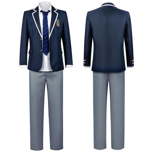 Mens Isagi School Uniform Blue Cosplay Costume Isagi Yoichi Halloween Carnival Outfit