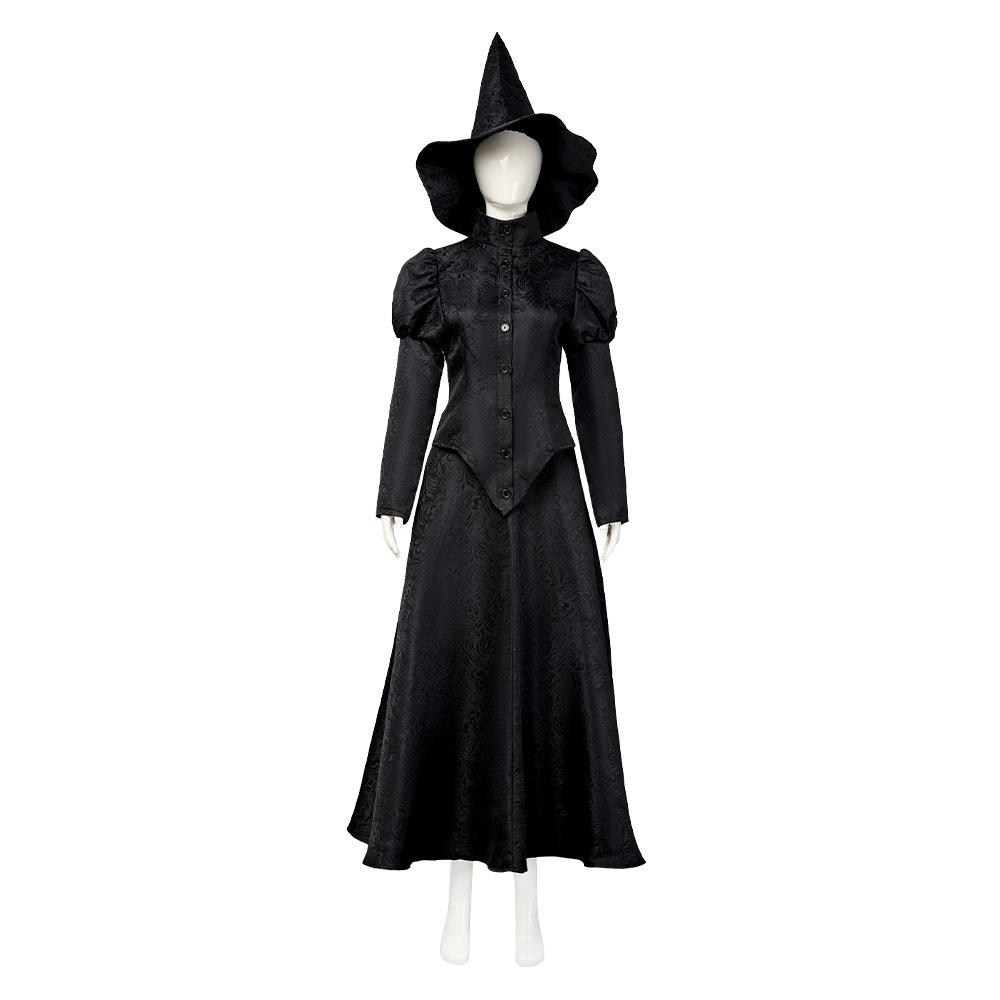 Adult Wicked the Witch Dress Women Elphaba Costume with Witch Hat for Halloween Cosplay