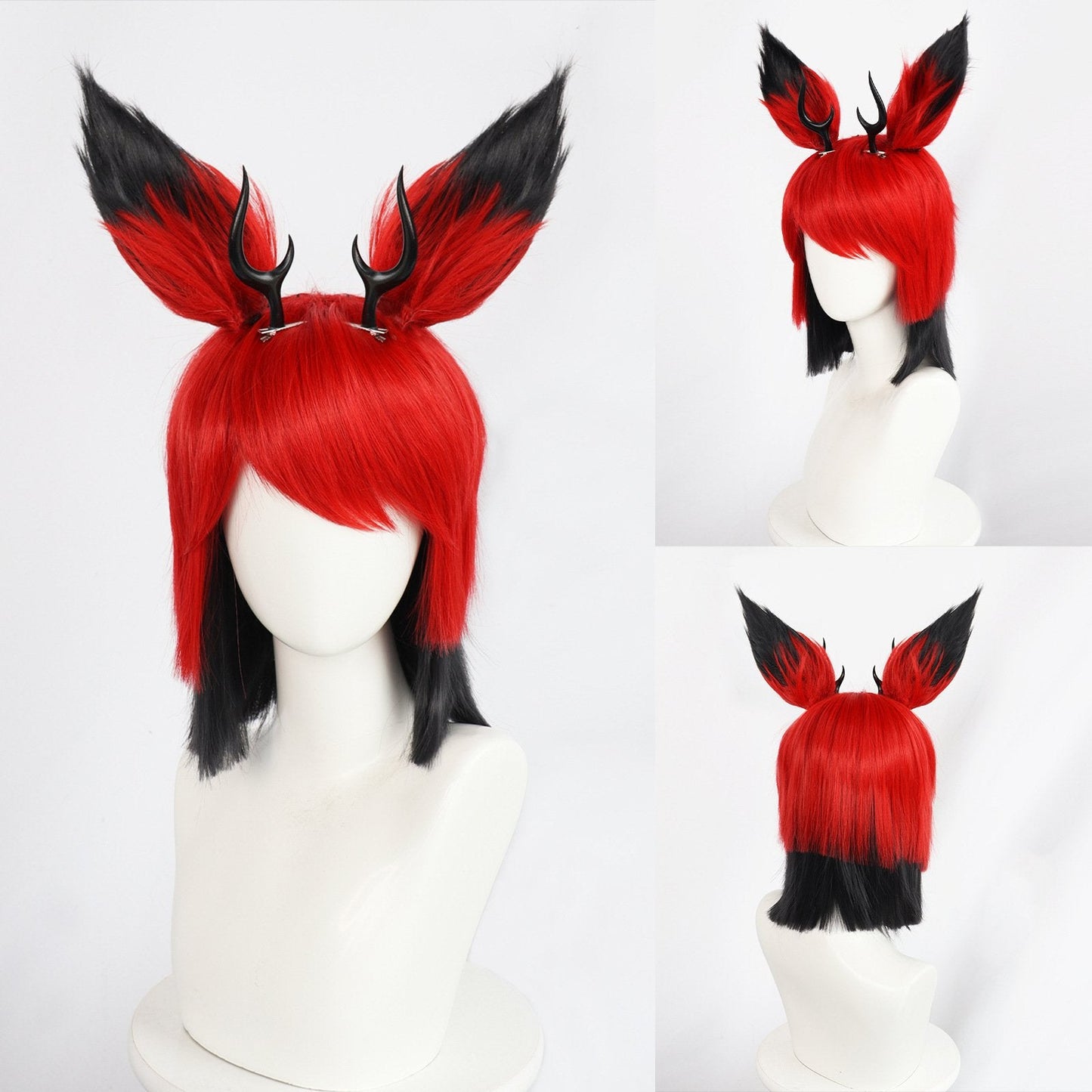 Alastor Cosplay Wig Hazbin Character Alastor Modeling Wig and Horns