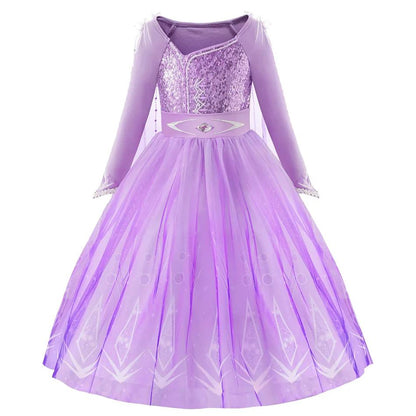 Anna Costume Kids Light Up Princess Dress Purple Sequined Birthday Dress Party Dress