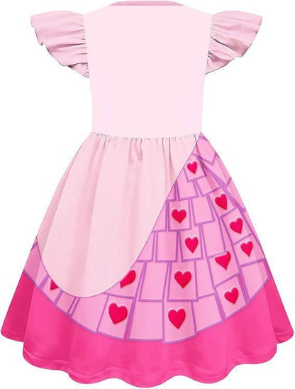 Girls The Queen of Hearts Costume Princess Bridget Pink Dress for Birthday Party