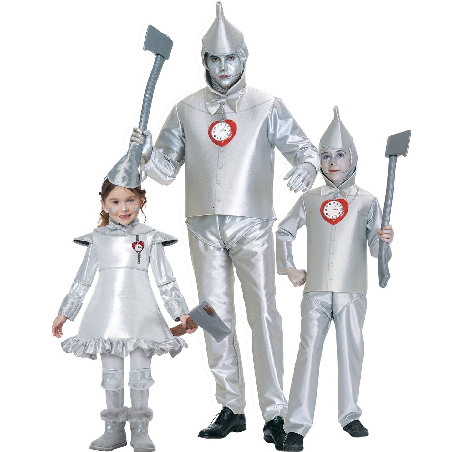 Tin Woodsman Costume Family Matching Kids Adults Wizard Tin Can Man Cosplay Outfit