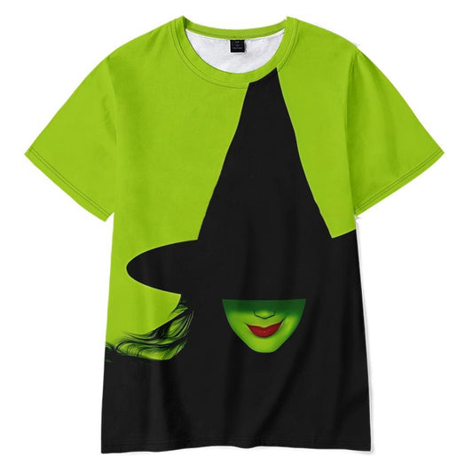 Kids Adults Wicked Costume Green Elphaba T-shirt Daily Wear Cosplay Short Sleeve Shirts