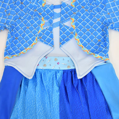 Girls Chloe Charming Costume Blue Tassel Dress Wig and Gloves for Dress Up Party