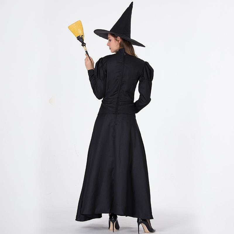 Kids Adult Wicked the Witch Costume Mommy and Me Halloween Cosplay Outfit with Witch Hat