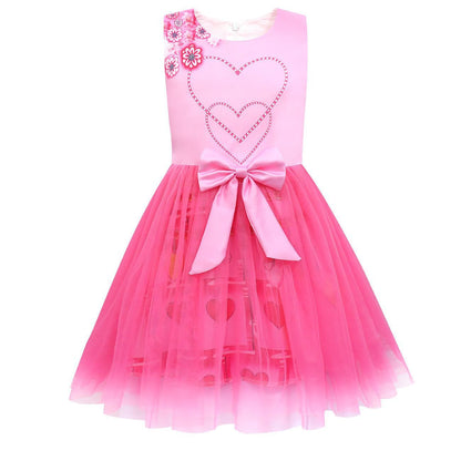 Girls The Queen of Hearts Dress Pink Princess Bridget Halloween Costume with Accessories