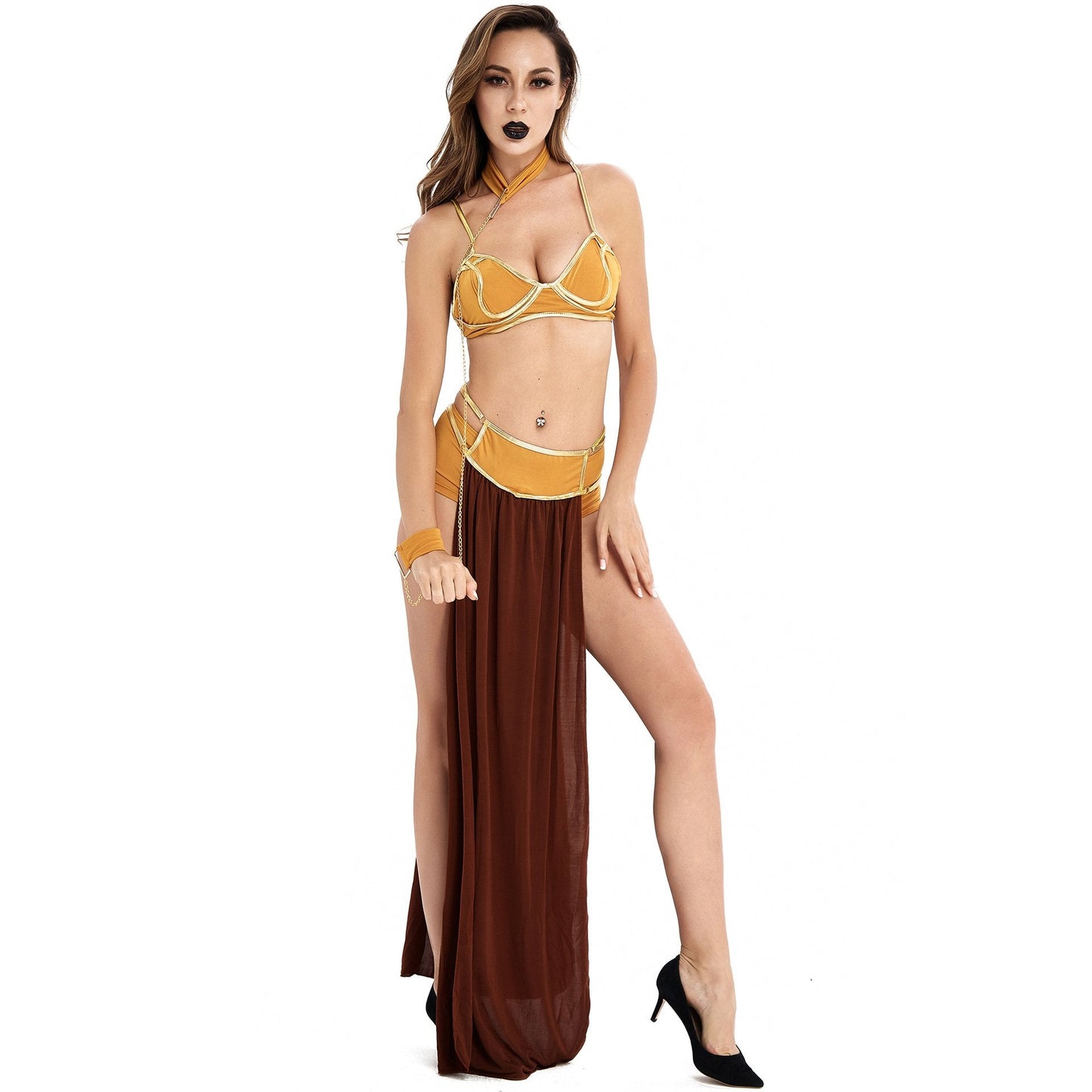 Slave Leia Bikini Princess Gold Leia Bikini Outfit Women Halloween Costume