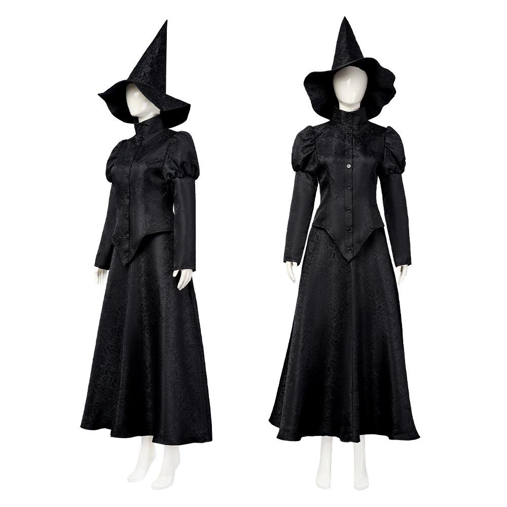 Adult Wicked the Witch Dress Women Elphaba Costume with Witch Hat for Halloween Cosplay