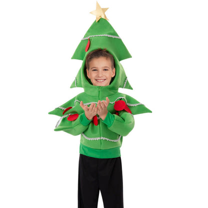 Kids Christmas Tree Hoodie Zip Up Jacket Cute Sweatshirt for Christmas Party