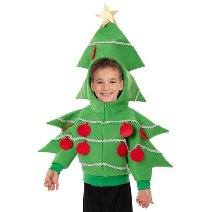 Kids Christmas Tree Hoodie Zip Up Jacket Cute Sweatshirt for Christmas Party