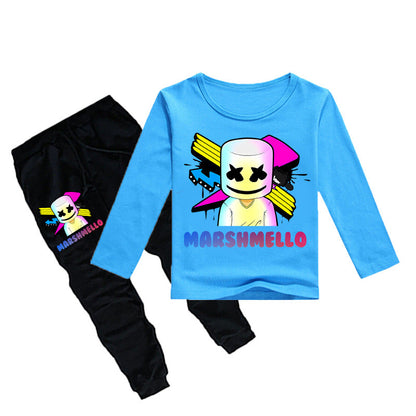 Kids DJ Marshmallo Costume Long Sleeve Shirts and Pants 2pcs Outfit for Boys and Girls