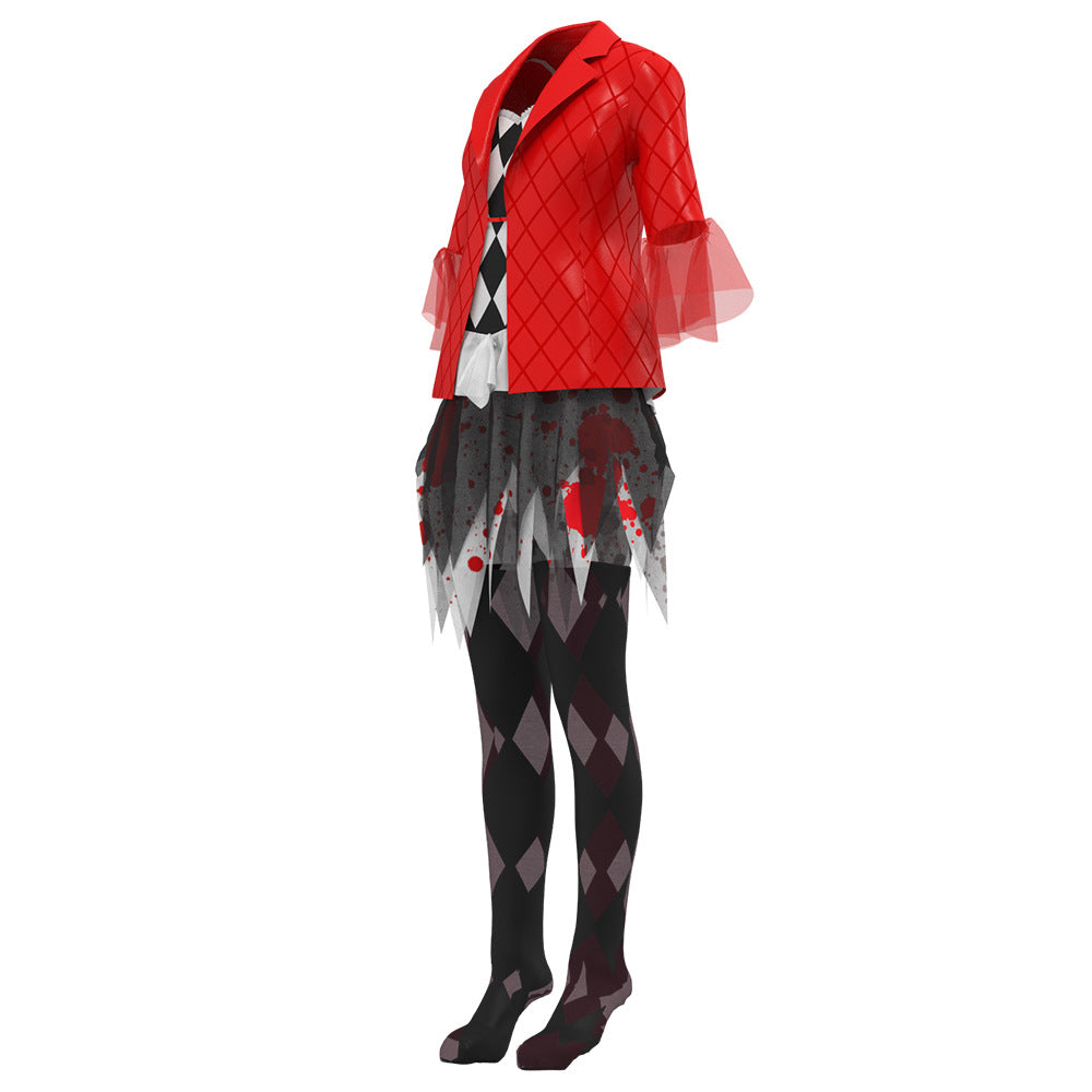 Adult Harley Joker Costume 2024 Movie Lady Harley Red and Black Cosplay Outfit