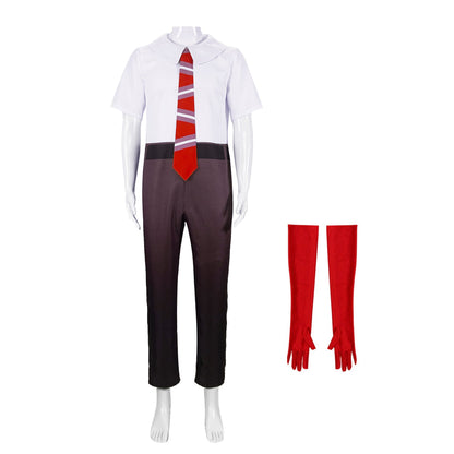 Anger Costume Inside 2 Anger Cosplay Jumpsuit with Tie and Gloves Full Set For Kids and Adults