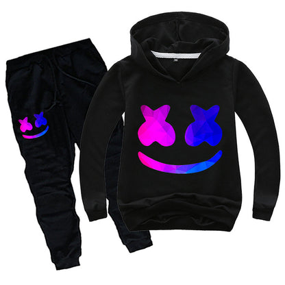 Kids DJ Marshmallow Hoodie Pants Light Up Helmet Multi-color Marsh-Mello Cosplay Outfits