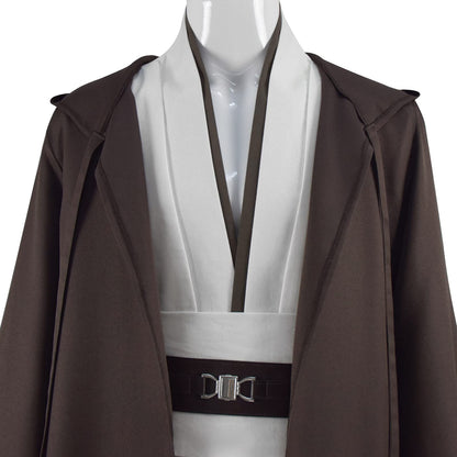 Adult Jedi Robe Obi Wan Kenobi Tunic Cosplay Uniform Hooded Cloak Full Jedi Costume