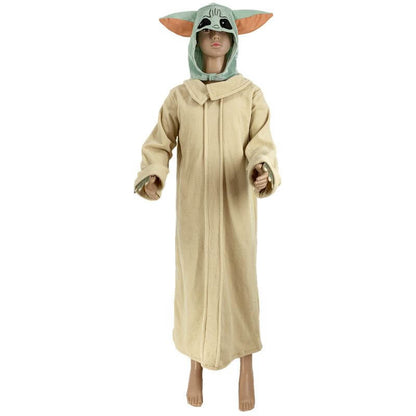 Baby Yoda Costume Kids Cosplay Coat with Headpiece attached Hand Covers