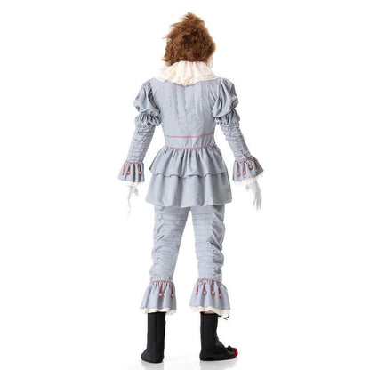 Clown Costume It Dancing Clown Role Playing Sets Joker Halloween Outfit for Kids Adults