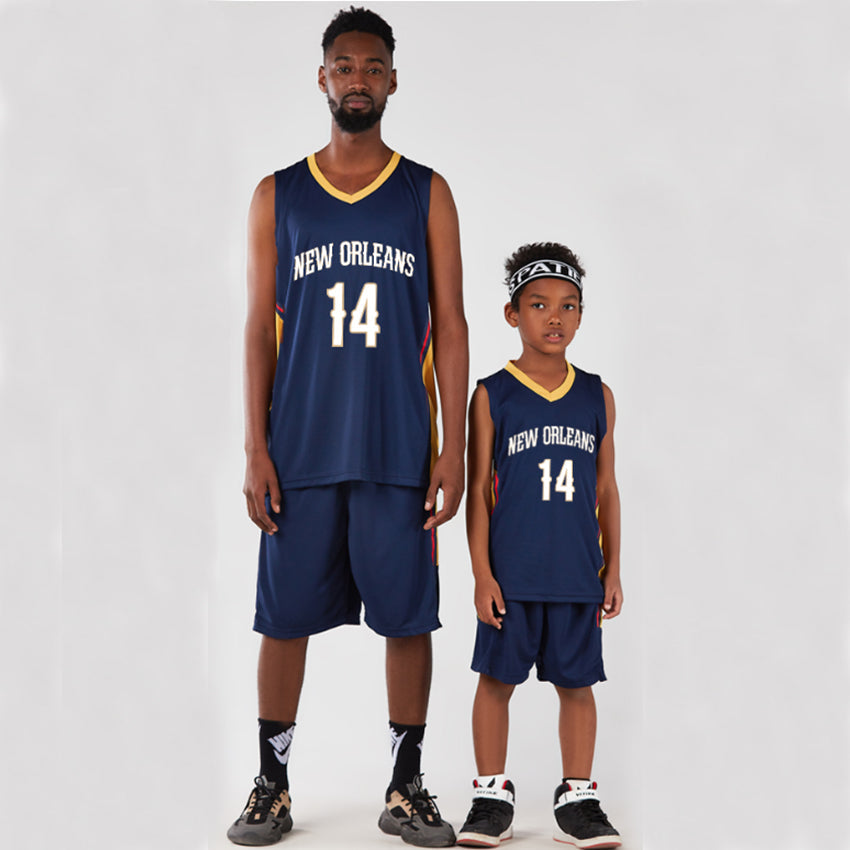 Dad And Son New Orleans Basketball Jersey Matching Birthday Gift Kids Adult Sport Outfit