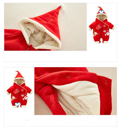 Toddler Christmas Costume Thick Warm Infant Clothes Cute Elk styling Girls Boys Jumpsuit