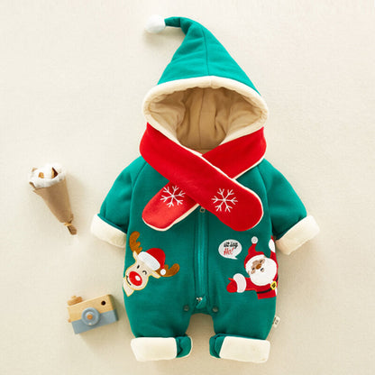 Toddler Christmas Costume Thick Warm Infant Clothes Cute Elk styling Girls Boys Jumpsuit