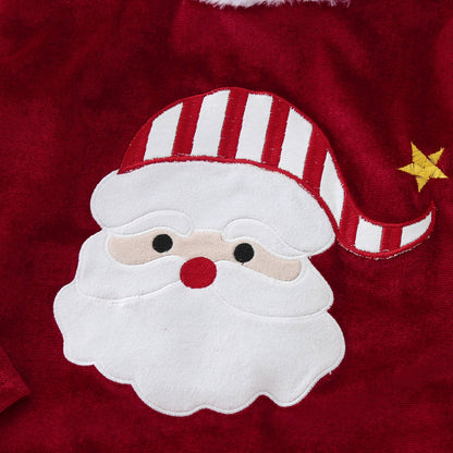 Toddler Kids Christmas Costume 3Pcs Velvet Tops Pants Hat Suit Little Santa XMAS Outfit for Gilrs