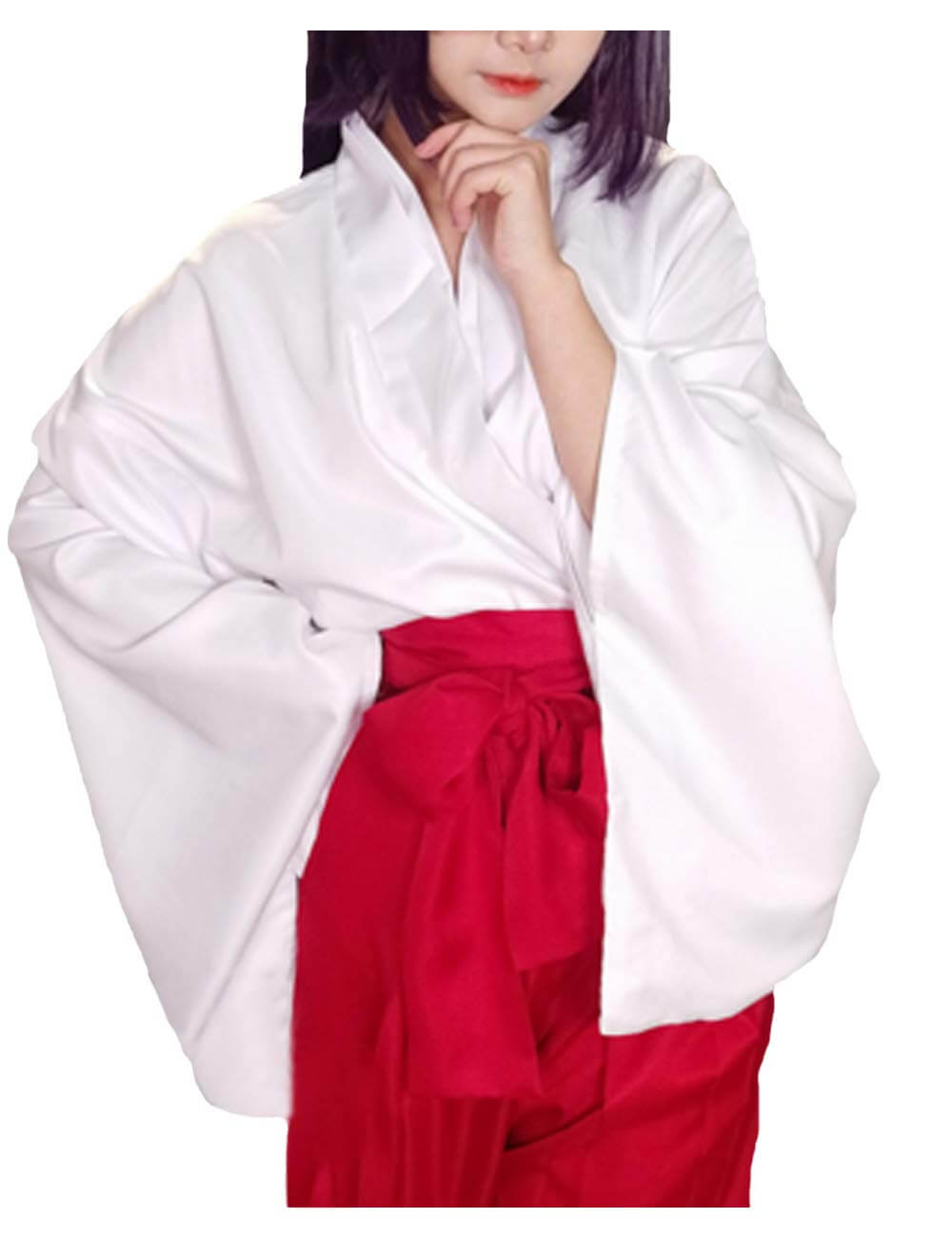 Teens/Adult Utahime Lori Costume White Red Kimono Dress Full Set for Women Girl Cosplay