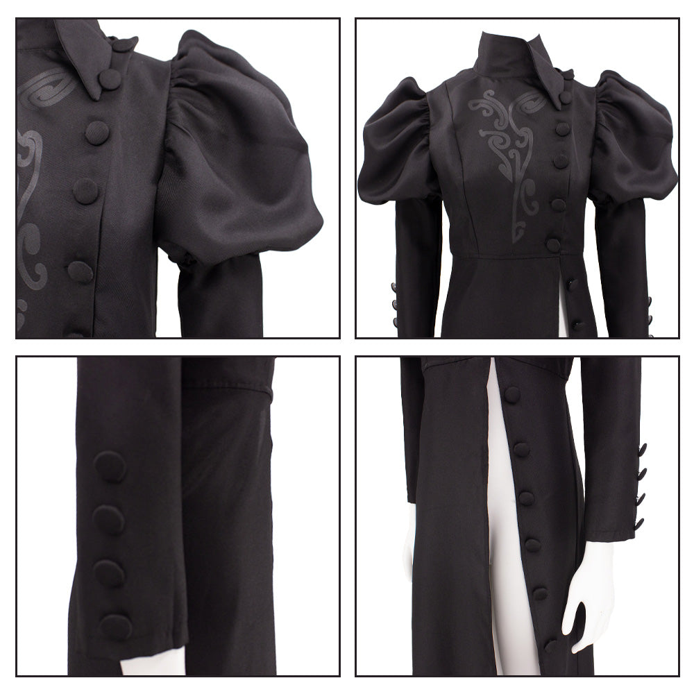 Adult Elphaba Costume Black Button Down High Split Wicked Witch Dress Elphaba Carnival Suit