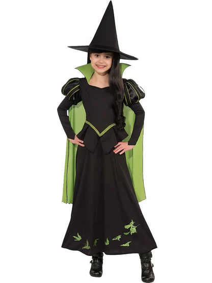 Wizard OZ Witch Costume Kids Adults Witch Dress Hat and Cape Suit for Halloween