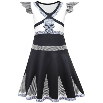 Kids Cheerleader Costume Halloween Cosplay Dress Fancy Halloween Outfit for Cheer