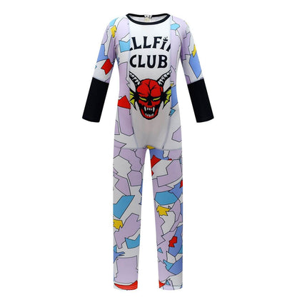 Kids Hellfire Club Jumpsuit Demogorgon Monster Costume Onesie for Boys Girls Halloween Cosplay