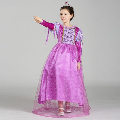 Girls Princess Purple Dress Fairy Tales Cosplay Costume Birthday Carnival Halloween Costume