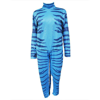 Neytiri and Jake Sully Plus Size Costume Halloween Cosplay Onesie with Cotton Filled Tail