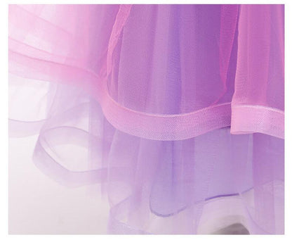 Girls Purple Princess Arial Dress Little Mermaid Costume 6 Layers Cake Dress Birthday Party Tutu Dress