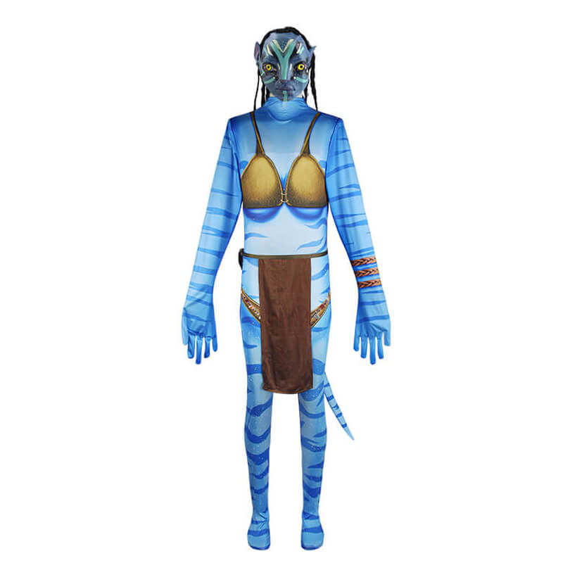 Neytiri Costume The Way of Water Jake Sully Jumpsuit Cosplay Full Set for Kids and Adult