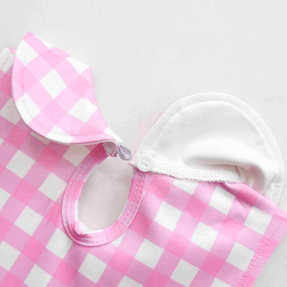 Kids Pink Plaid Dress Sleeveless Party Outfit with Accessories Girls Halloween Cosplay Costume