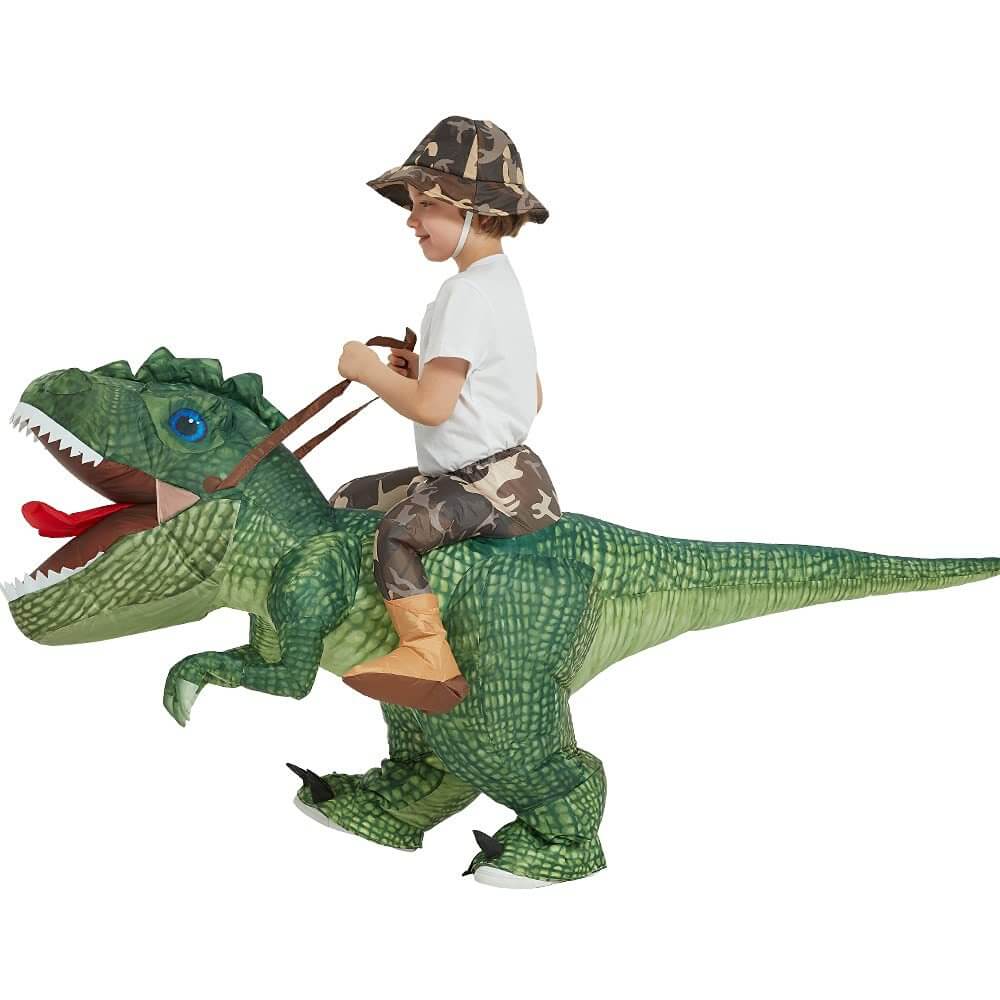 Children Inflatable Ride-on Dinosaur Costume Blow Up Dragon Riding Funny Costume for Boys Girls