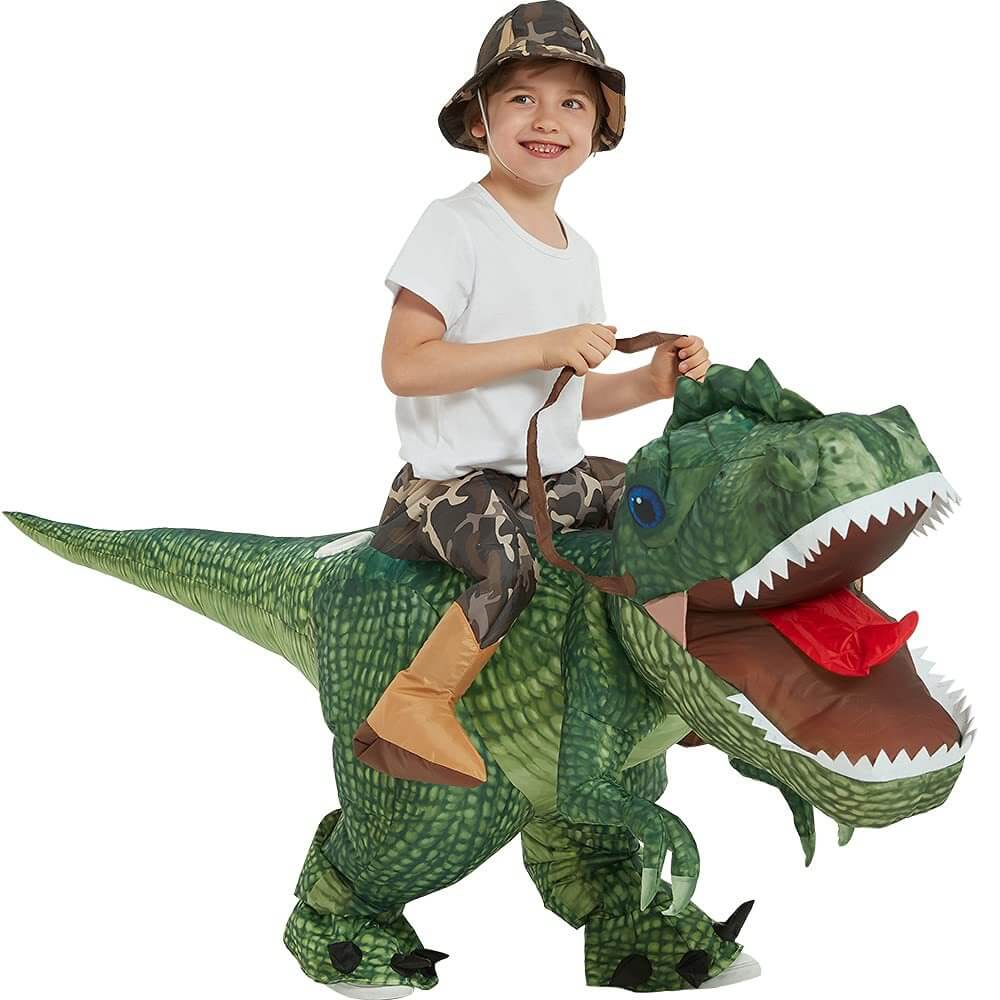 Children Inflatable Ride-on Dinosaur Costume Blow Up Dragon Riding Funny Costume for Boys Girls