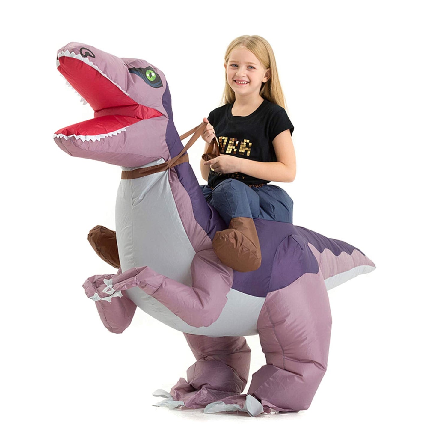 Children Inflatable Ride-on Dinosaur Costume Blow Up Dragon Riding Funny Costume for Boys Girls