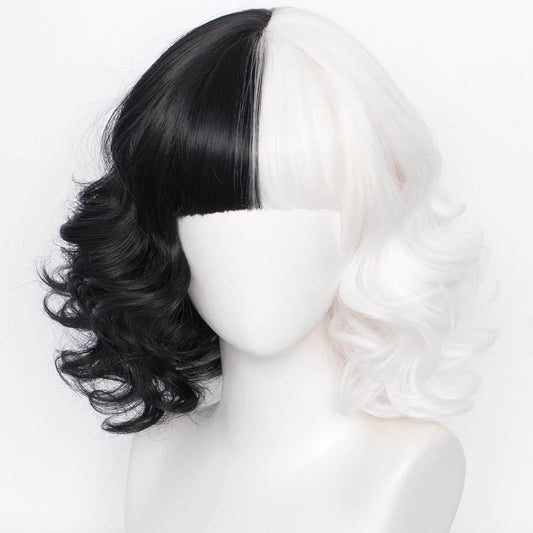 Black and White Wig for Halloween Cosplay