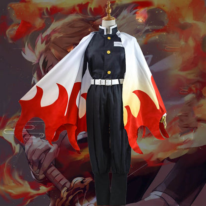 Rengoku Kyojurou Costume Halloween Kyoujurou Cosplay Outfit Full Set For Kids and Adult