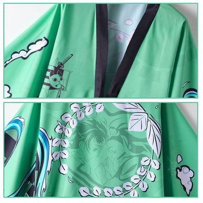 Kids Tanjiro Nezuko Kimonos Zenitsu Giyu Kyojuro Haori Coat Cosplay Costume