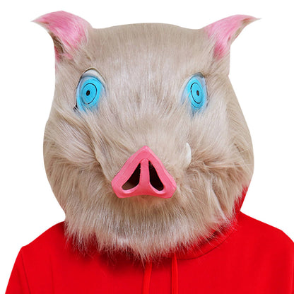 Hashibira Inosuke Mask Pig Plush Helmet Halloween Cosplay Essentials